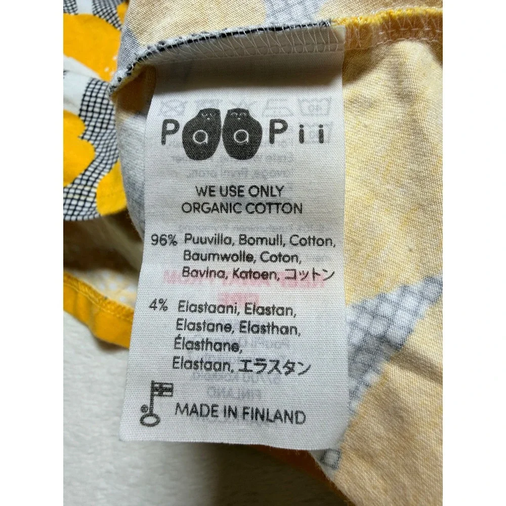 PaaPii Scandi-style Organic Cotton Floral Tank Dress Yellow Size 98/3Y